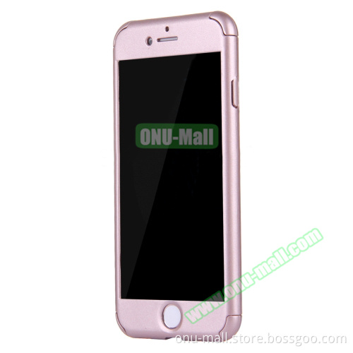 Full Coverage PC Protective Case for iPhone 7 Plus with Tempered Glass Screen Film